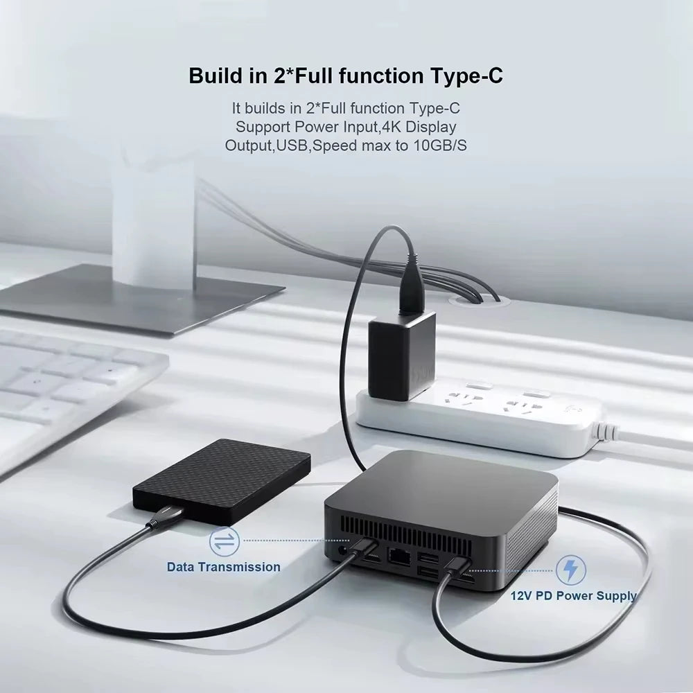 Portable i9 Mini PC Computer Windows 11 Intel Core i9 8950HK 16GB 1TB Gaming Computer Dual-Band WiFi 6-Core Mini Desktop PC