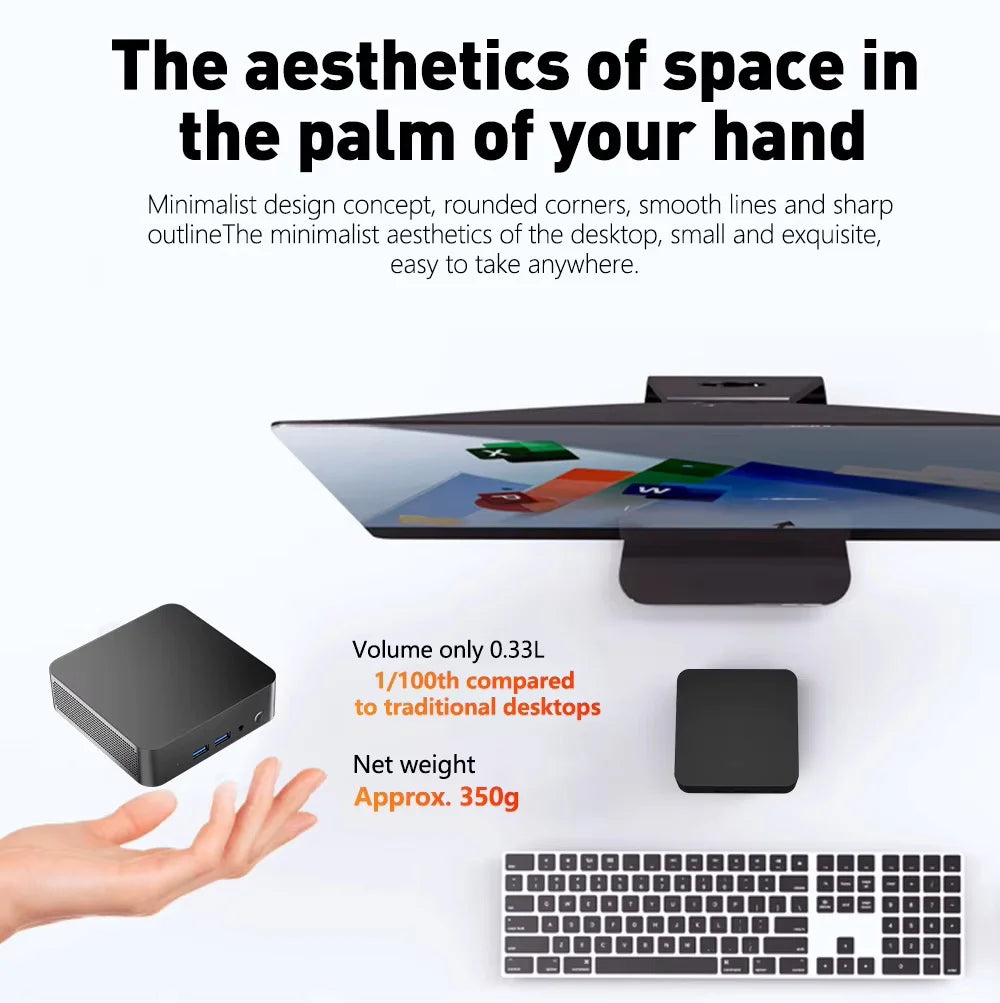 Portable i9 Mini PC Computer Windows 11 Intel Core i9 8950HK 16GB 1TB Gaming Computer Dual-Band WiFi 6-Core Mini Desktop PC