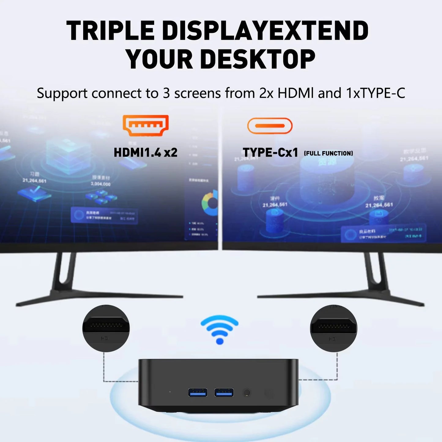 Portable i9 Mini PC Computer Windows 11 Intel Core i9 8950HK 16GB 1TB Gaming Computer Dual-Band WiFi 6-Core Mini Desktop PC