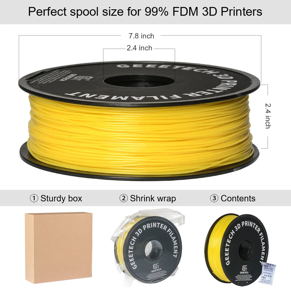 Standard PLA Filament 1kg 1.75mm 3D Printer Plastic Material, Accuracy 0.03mm, Fit Most FDM Printer