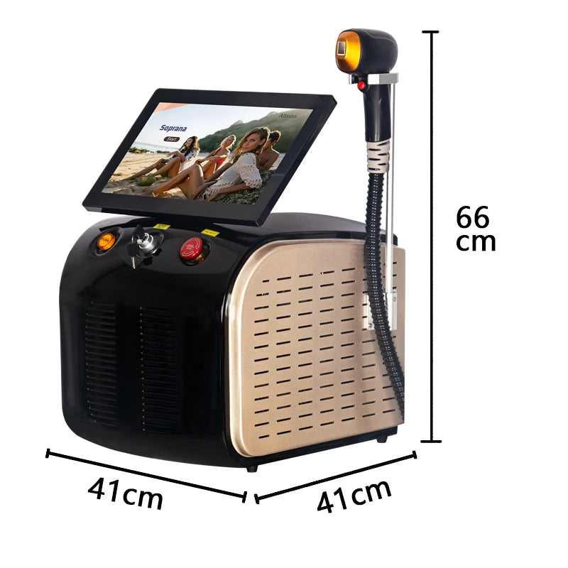 Laser Hair Removal Machine, 3 wave Ice Titanium, Painless Permanent Device for Professional Salon Depilator 808nm Diode