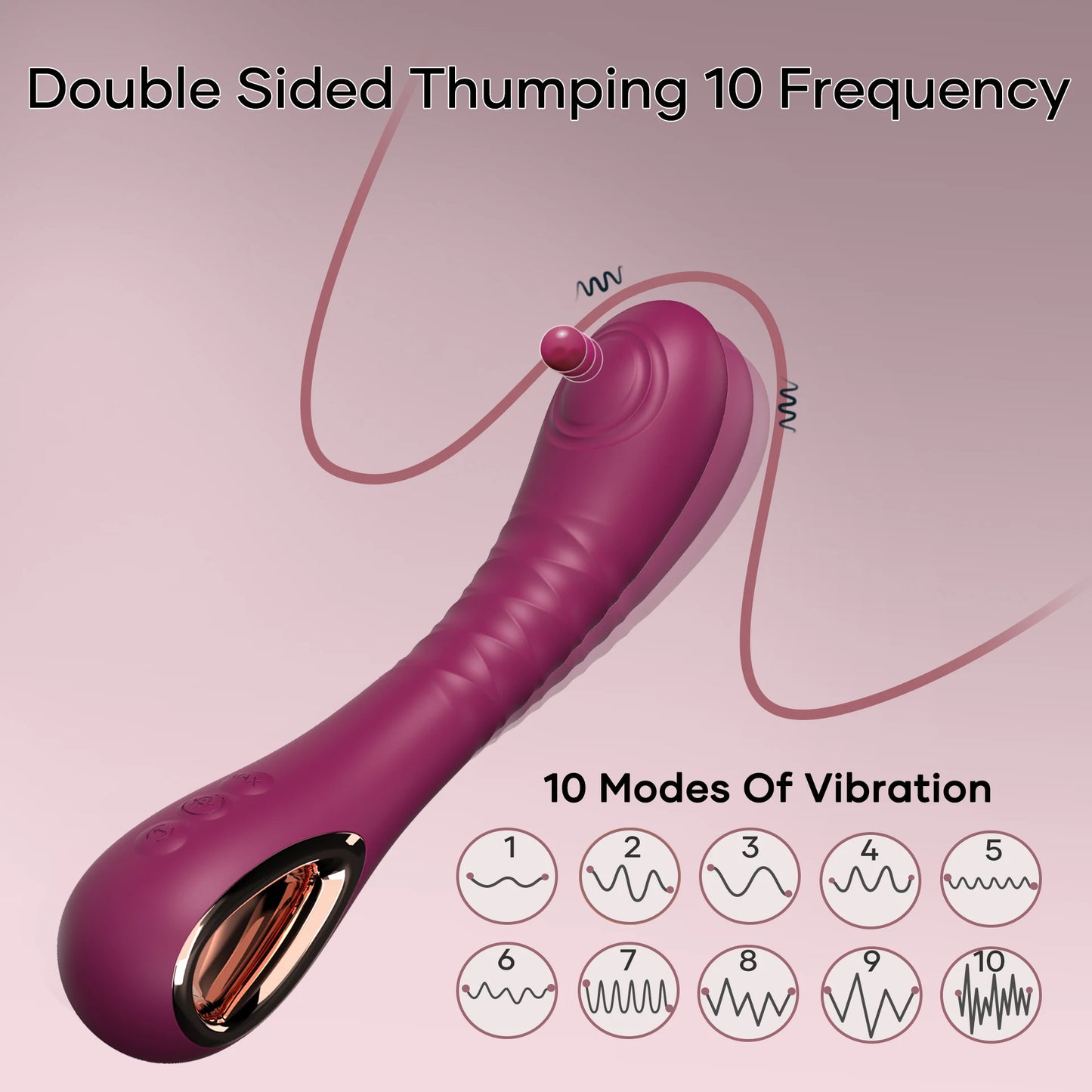 Powerful Vibrator, 4 Speed 10 Vibration Modes, Pat the Clitoral, G Spot Stimulator Wand Dildos Sex Toys for Woman & Couple Gift Box