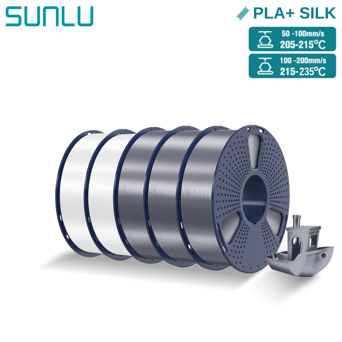 5KG Pla Plus Silk 3D Filament, 1.75mm Shiny Silk Texture High Toughness, 3D Printing Filaments for 3D Printer, Fast Shipping