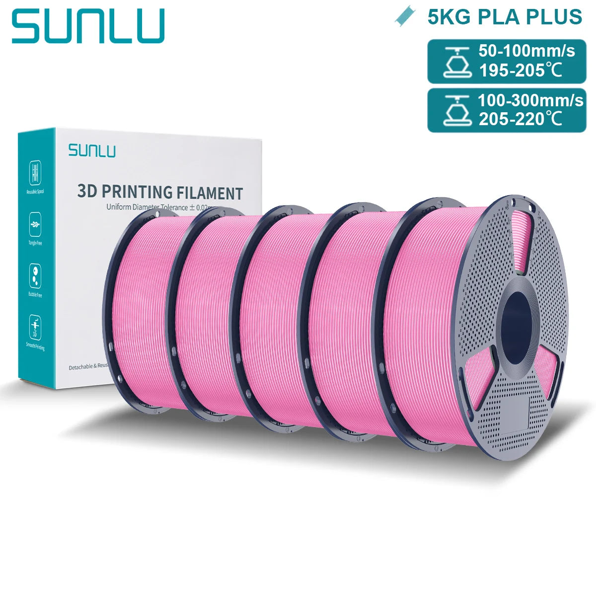 Pla Plus 3D Filament 1.75mm Good Toughness Multicolor Neatly Wound PLA+ Filaments for FDM 3D Printing Materials 5KG