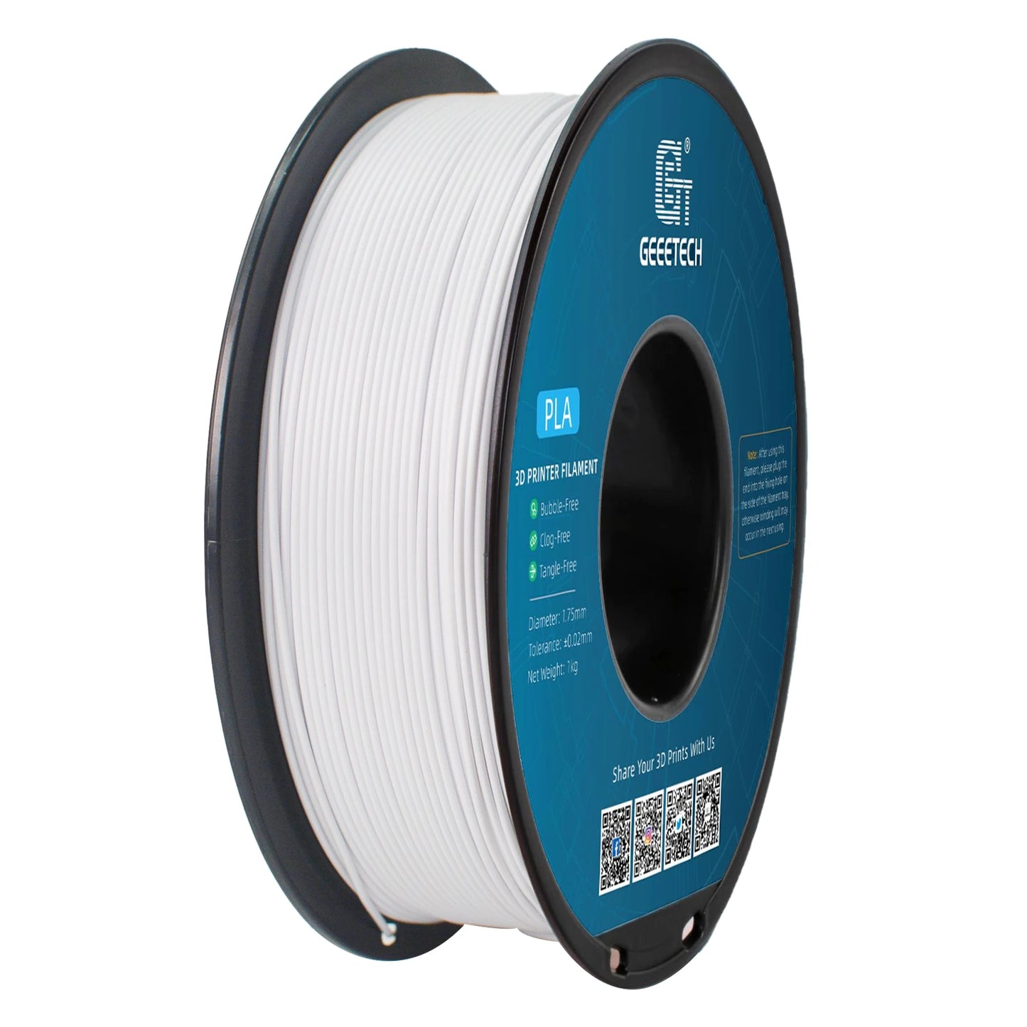 Standard PLA Filament 1kg 1.75mm 3D Printer Plastic Material, Accuracy 0.03mm, Fit Most FDM Printer