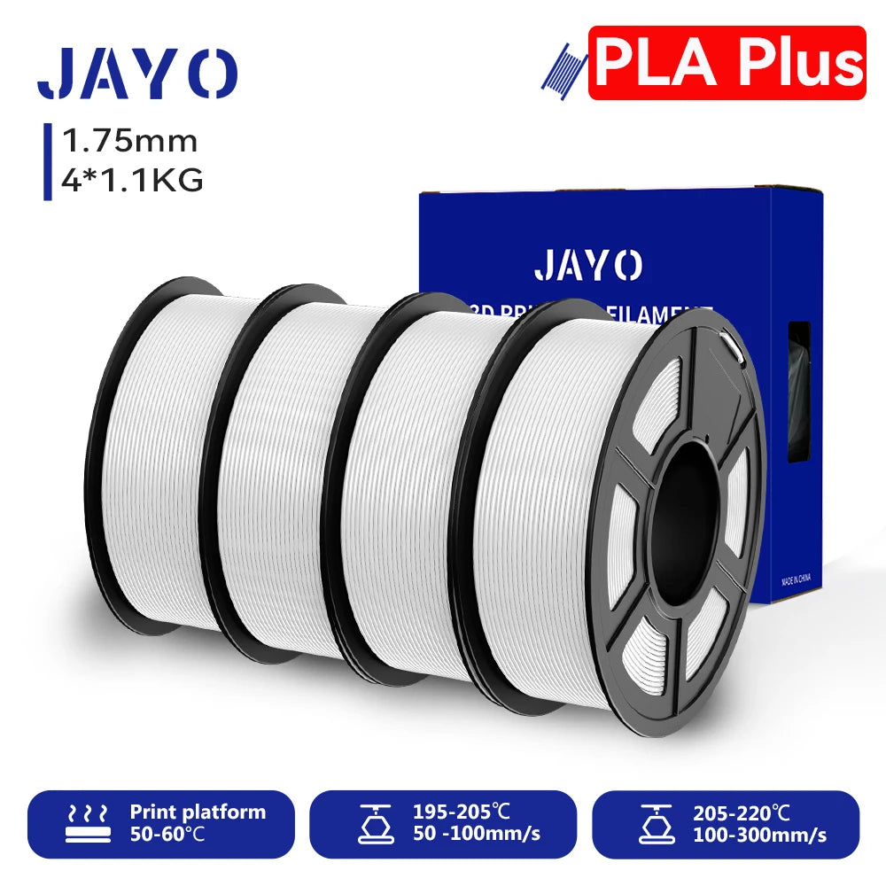 Filament 4 Rolls 1.75MM PLA Plus 3D Printer Filament 1.1KG/roll For FDM Neatly Wound Colorful 3D Printing Material