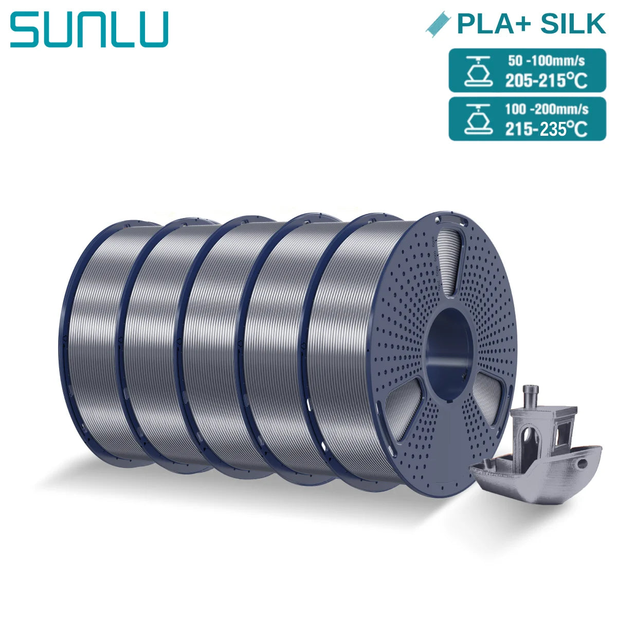 5KG Pla Plus Silk 3D Filament, 1.75mm Shiny Silk Texture High Toughness, 3D Printing Filaments for 3D Printer, Fast Shipping