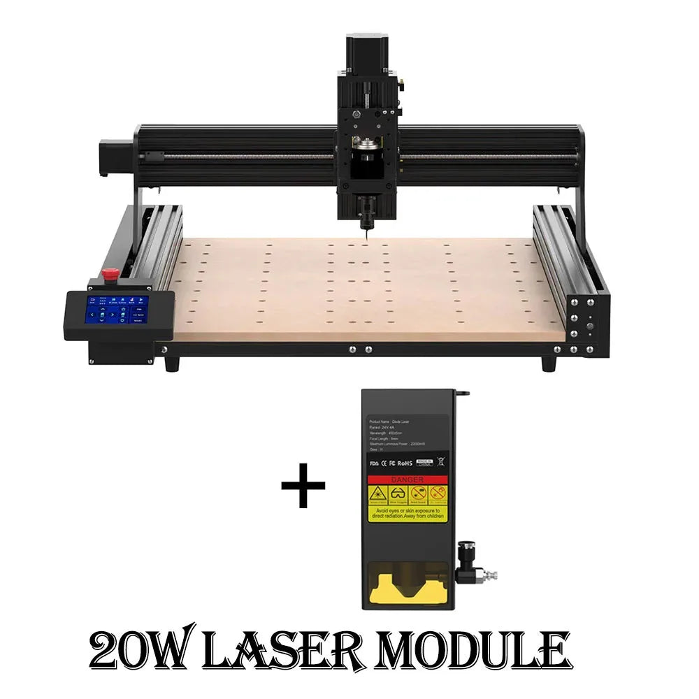 TTC450 CNC Engraving Machine 80W CNC Module PCB Wood Milling Cutting Machine Laser Carving Cutter GRBL Control ER11