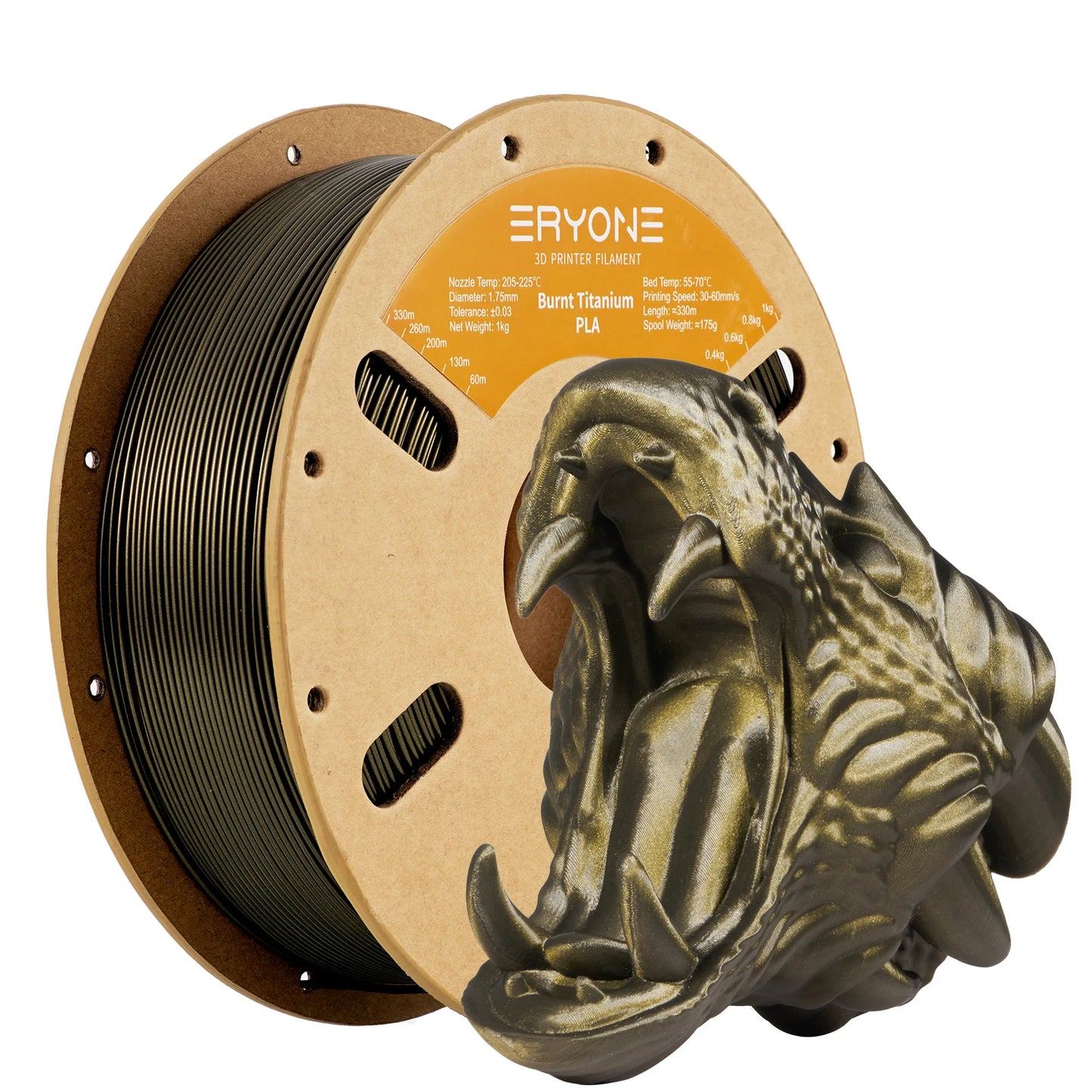 Clearance Burnt Titanium Rainbow PLA Filament 3D Printer 1.75mm +/-0.03mm, 1kg(2.2LBS)/Spool