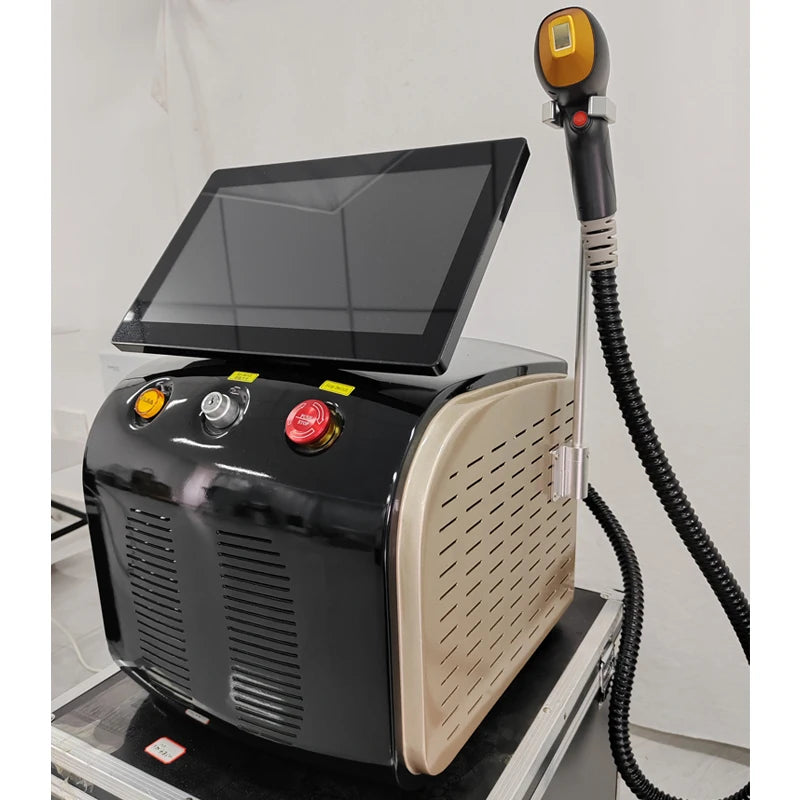 Laser Hair Removal Machine, 3 wave Ice Titanium, Painless Permanent Device for Professional Salon Depilator 808nm Diode