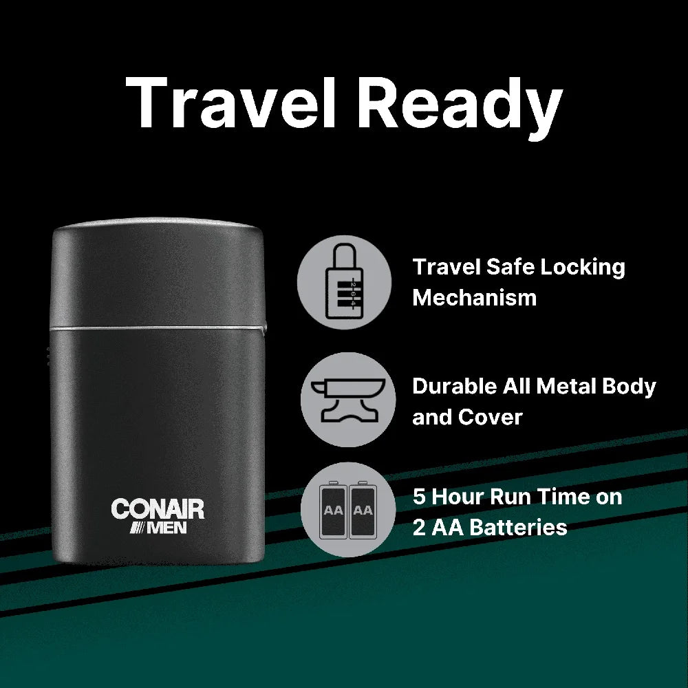 Titanium-Coated Hypoallergenic Foil Shaver, High-Speed Motor 8500 Strokes Battery, Powered Auto-Shutoff, Rinseable Blades Cordless
