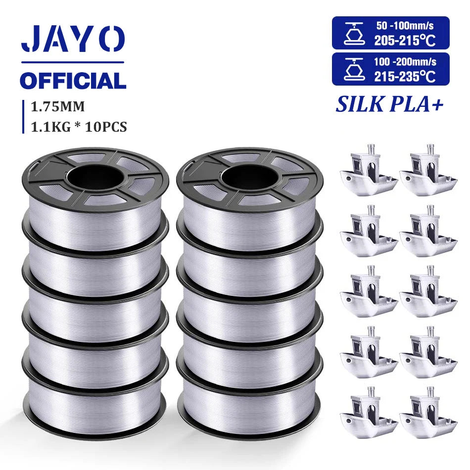 10Rolls SILK PLA+ 3D Filament, 1.75mm SILK PLA, Rainbow Filament for FDM 3D Printer, SILK Dual & Triple 3D Printing Materials