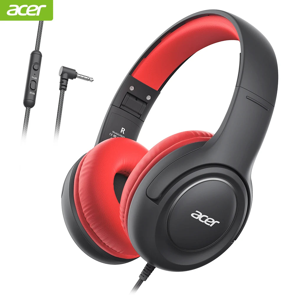 Kids Headphones Wired for School 85/94dB Volume Limiter Foldable Stereo Sound Headset for Kids Learning Tablet IPad PC
