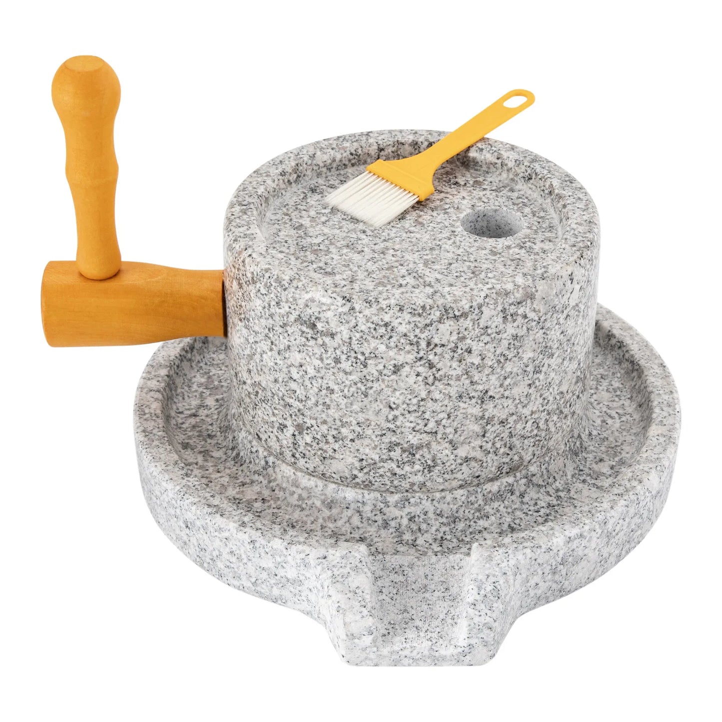 Manual Millstone Grinder Traditional Hand-Push Chili Pepper Mung Bean Flour Mill Grinder Marble Mini Stone Mill