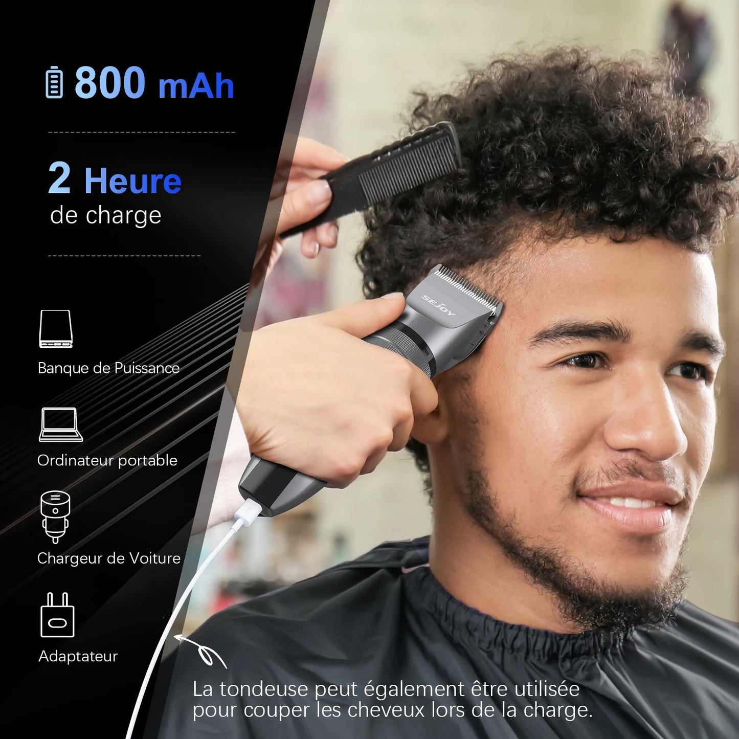 Electric Hair Clippers, Men Professional kit, USB Rechargeable Men's Barber Hair, Cutting Machine Beard Trimmer For Men Kids