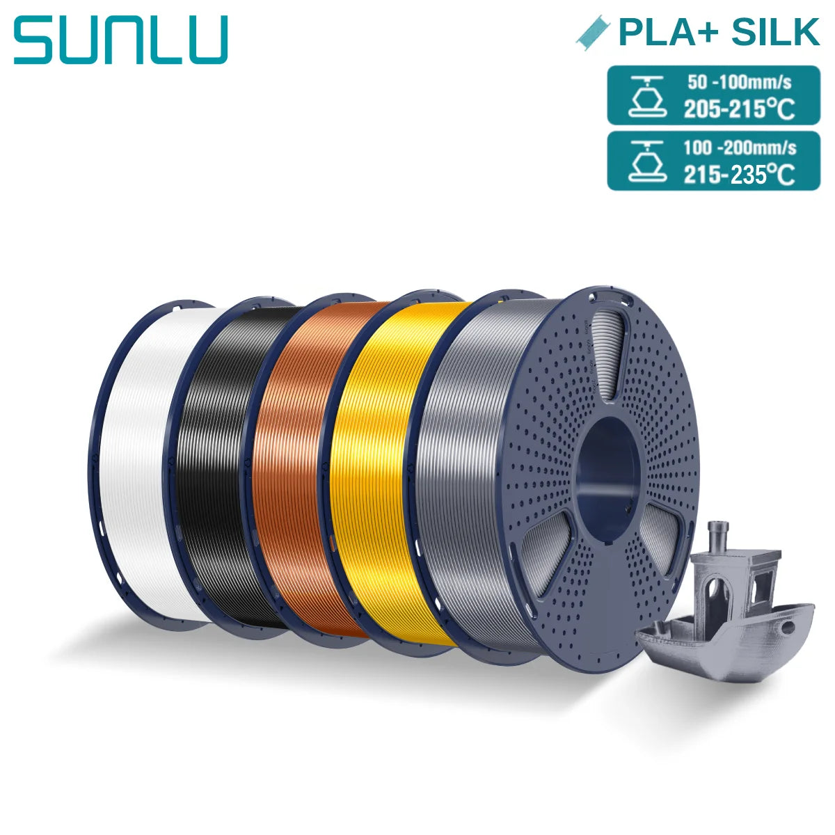 5KG Pla Plus Silk 3D Filament, 1.75mm Shiny Silk Texture High Toughness, 3D Printing Filaments for 3D Printer, Fast Shipping