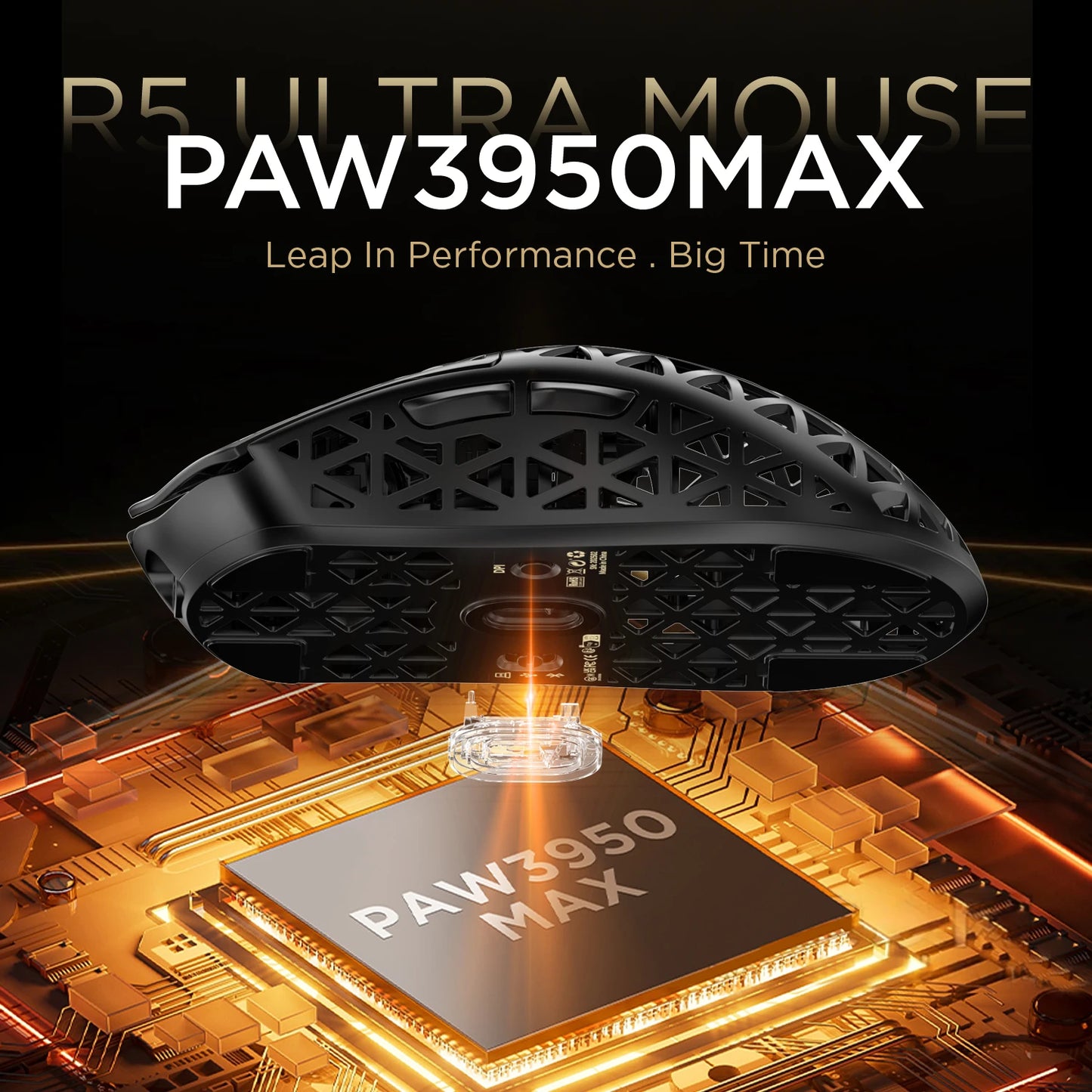 Ultra 8K Carbon Fiber Wireless Gaming Mouse with 42000 DPI -PAW3950 MAX Sensor -39g Ultra-Lightweight for Win/Mac