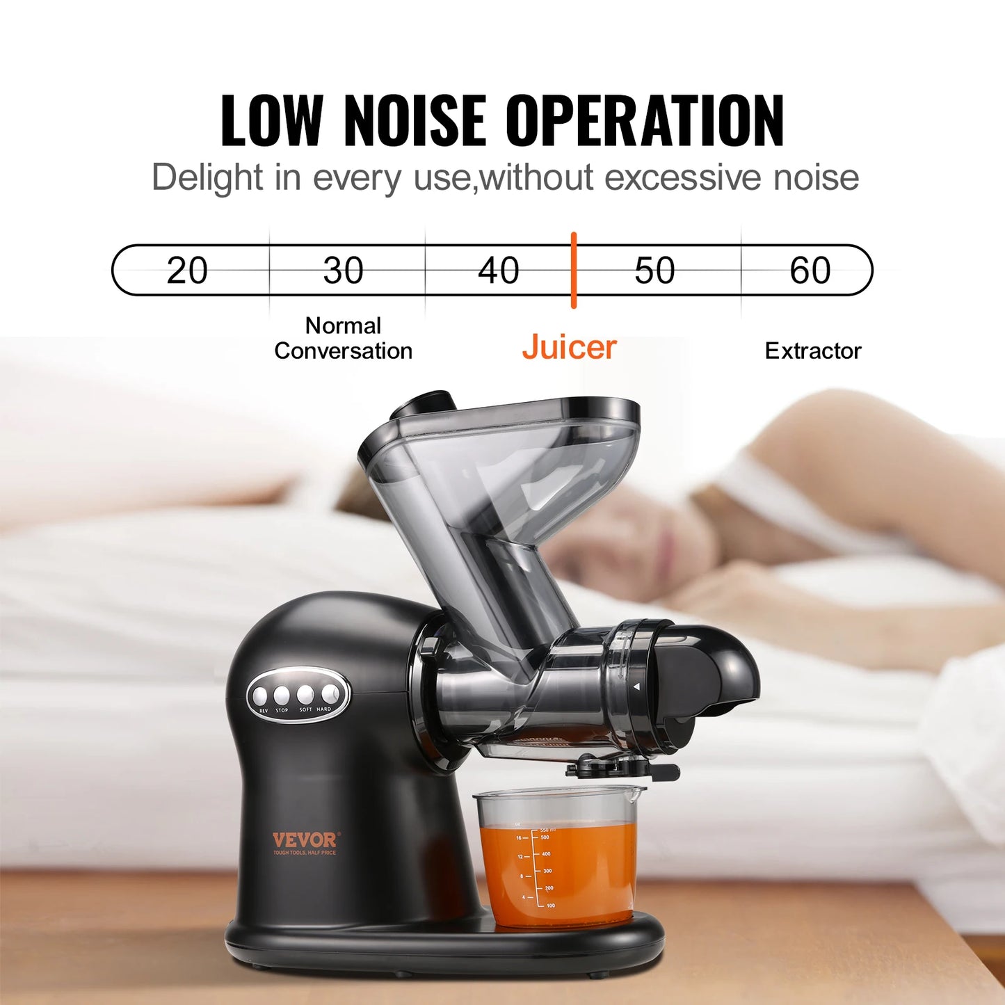 Slow Masticating Juicer 2-Speed Mode Cold Press Juicer Machine with Reverse Function Quiet Motor Slow Juicer Juice