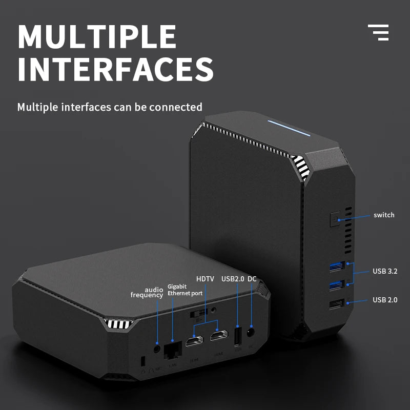 Mini PC Intel N150/N100 CPU Windows 11 Mini PC Gaming DDR4 16GB RAM 512GB SSD WIFI5 BT4.2