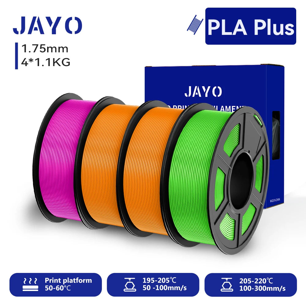 Filament 4 Rolls 1.75MM PLA Plus 3D Printer Filament 1.1KG/roll For FDM Neatly Wound Colorful 3D Printing Material