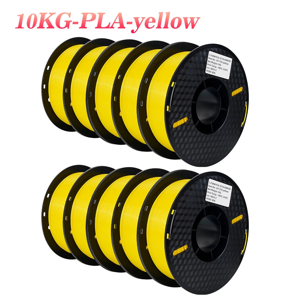 KINGROON 22LBS PETG or PLA filament 3D Printer Filament 10 Rolls 1KG 1.75MM Eco-Friendly Good Toughness Mix Color Free Shipping