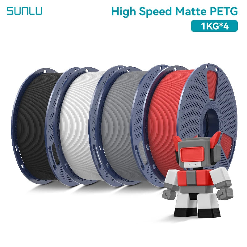 High Speed Matte PETG 3D Printer Filament 4KG 1KG/Roll 175MM Tolerances +/-0.02MM Filament 600mm/s Printing EU / US /RU