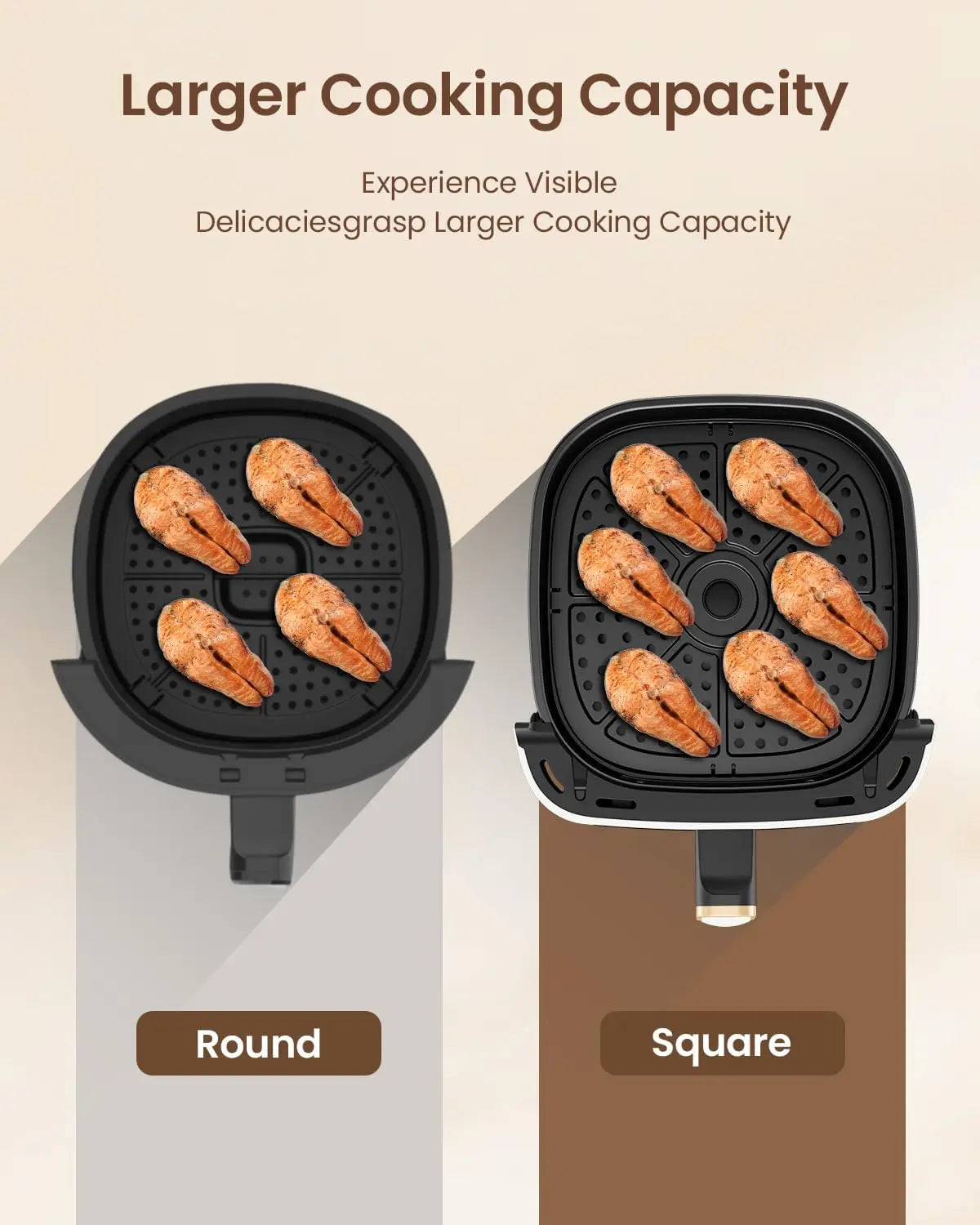 Air Fryer Large with Viewing Window with Smart Digital Touchscreen7 Custom Presets Non-stick