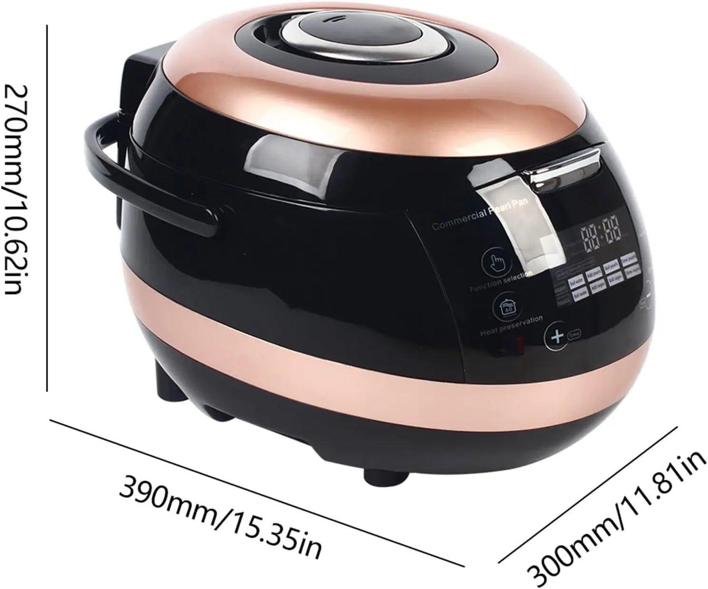 Commercial Fully Automatic Pearl Pot Black Tapioca Cooker Pearl Maker 5L, Touchscreen 110V, for Boba Tea & Bubble Tea & Milk Tea