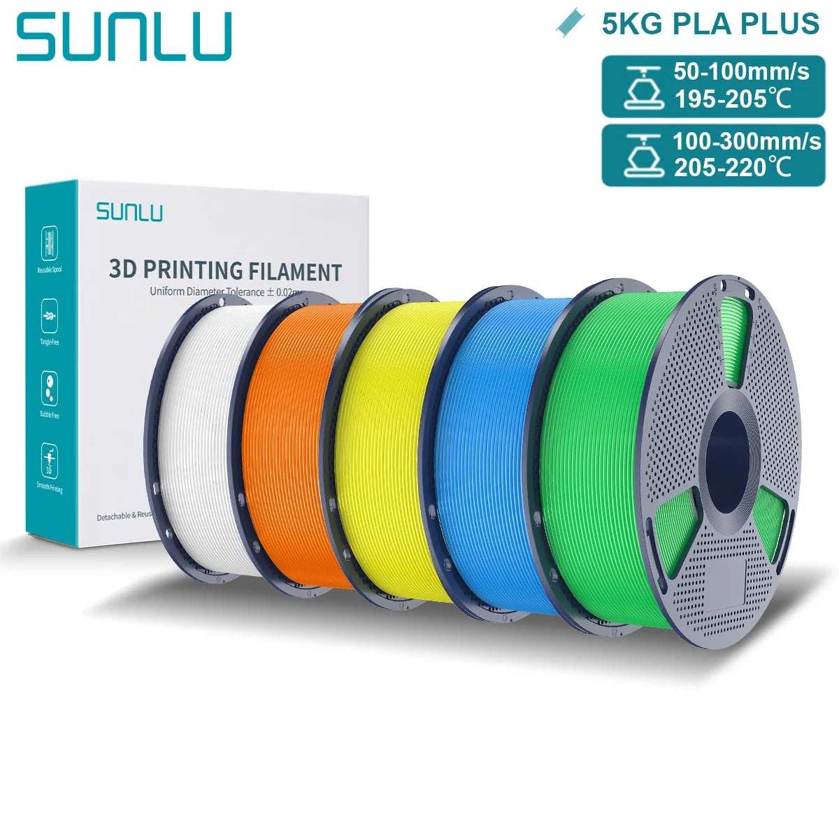 Pla Plus 3D Filament 1.75mm Good Toughness Multicolor Neatly Wound PLA+ Filaments for FDM 3D Printing Materials 5KG