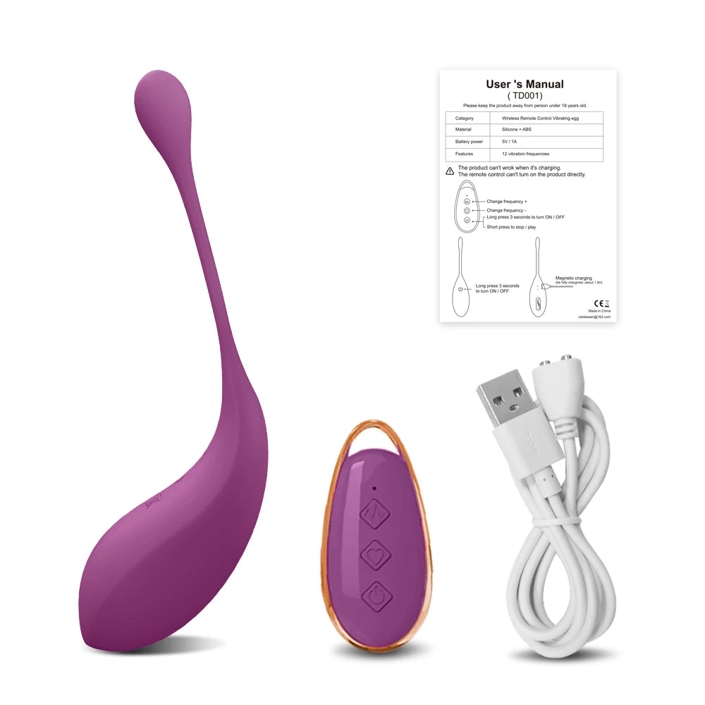 Clit Dildo Vibrator Female Wireless Remote Control, Vibrating Egg G Spot Clitoris Stimulator, USB Charging Sex Toy for Women Shop