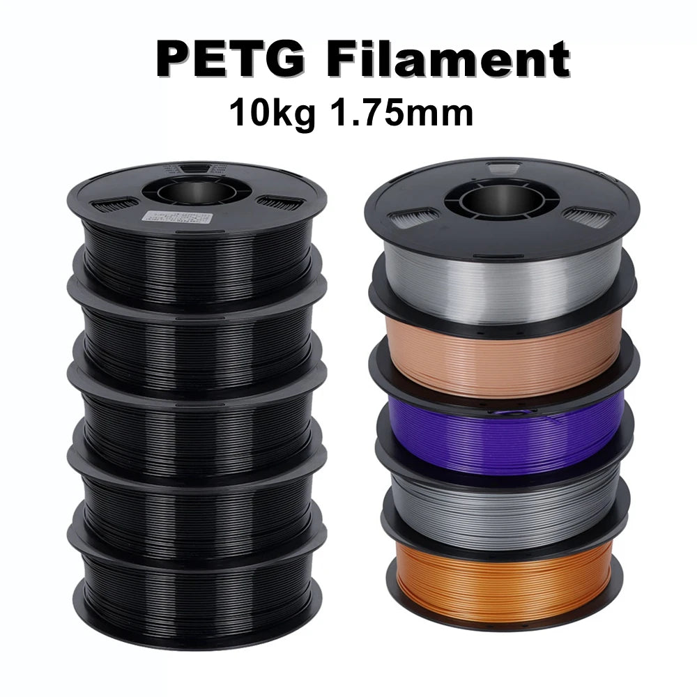 22LBS PETG Filament 3D Printer Filament 10 5 Rolls 1KG 1.75mm Bundle Multicolor Accuracy +/- 0.02mm 10kg 5kg PETG, Plastic Spool