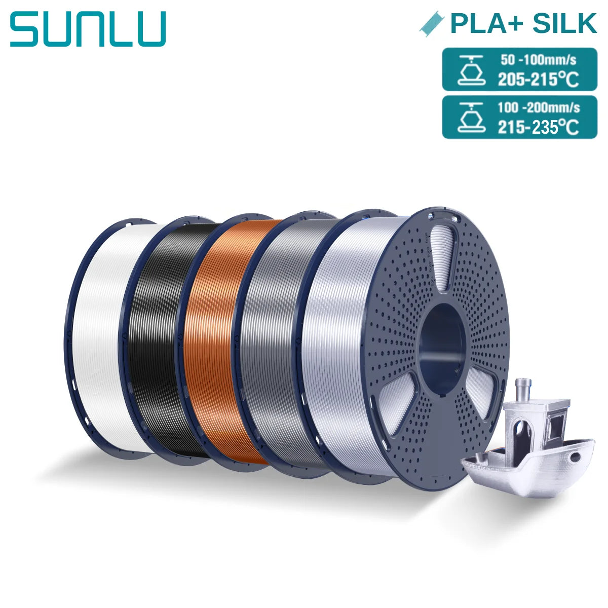 5KG Pla Plus Silk 3D Filament, 1.75mm Shiny Silk Texture High Toughness, 3D Printing Filaments for 3D Printer, Fast Shipping