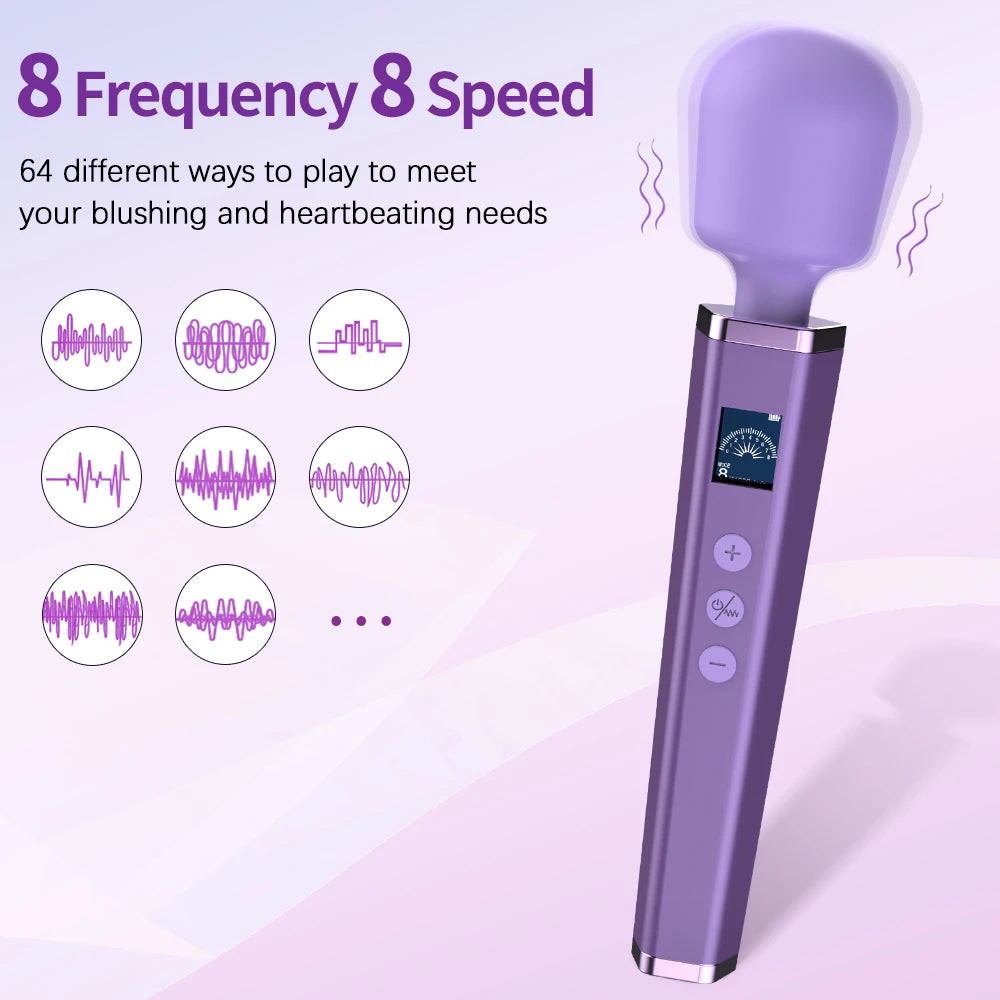 Powerful 64 Speed, Clitoral Stimulation Vibrator For women, Pussy Nipple Massager, AV Magic Wand Female Orgasm Masturbator Sex Toys