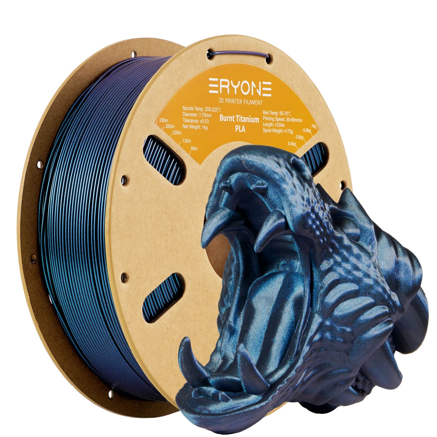 Clearance Burnt Titanium Rainbow PLA Filament 3D Printer 1.75mm +/-0.03mm, 1kg(2.2LBS)/Spool