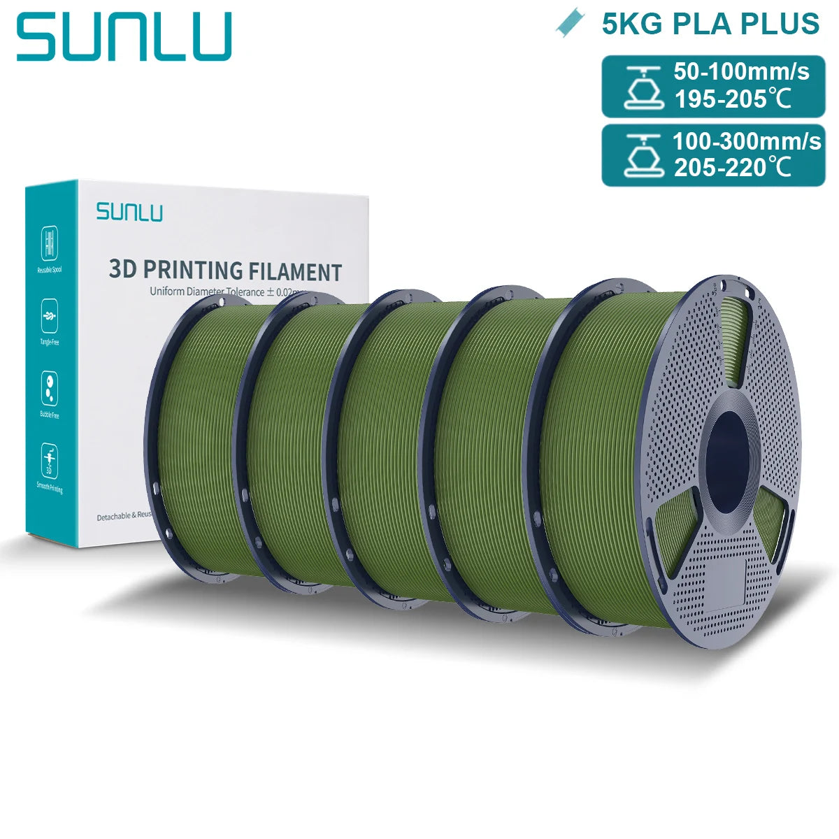 Pla Plus 3D Filament 1.75mm Good Toughness Multicolor Neatly Wound PLA+ Filaments for FDM 3D Printing Materials 5KG