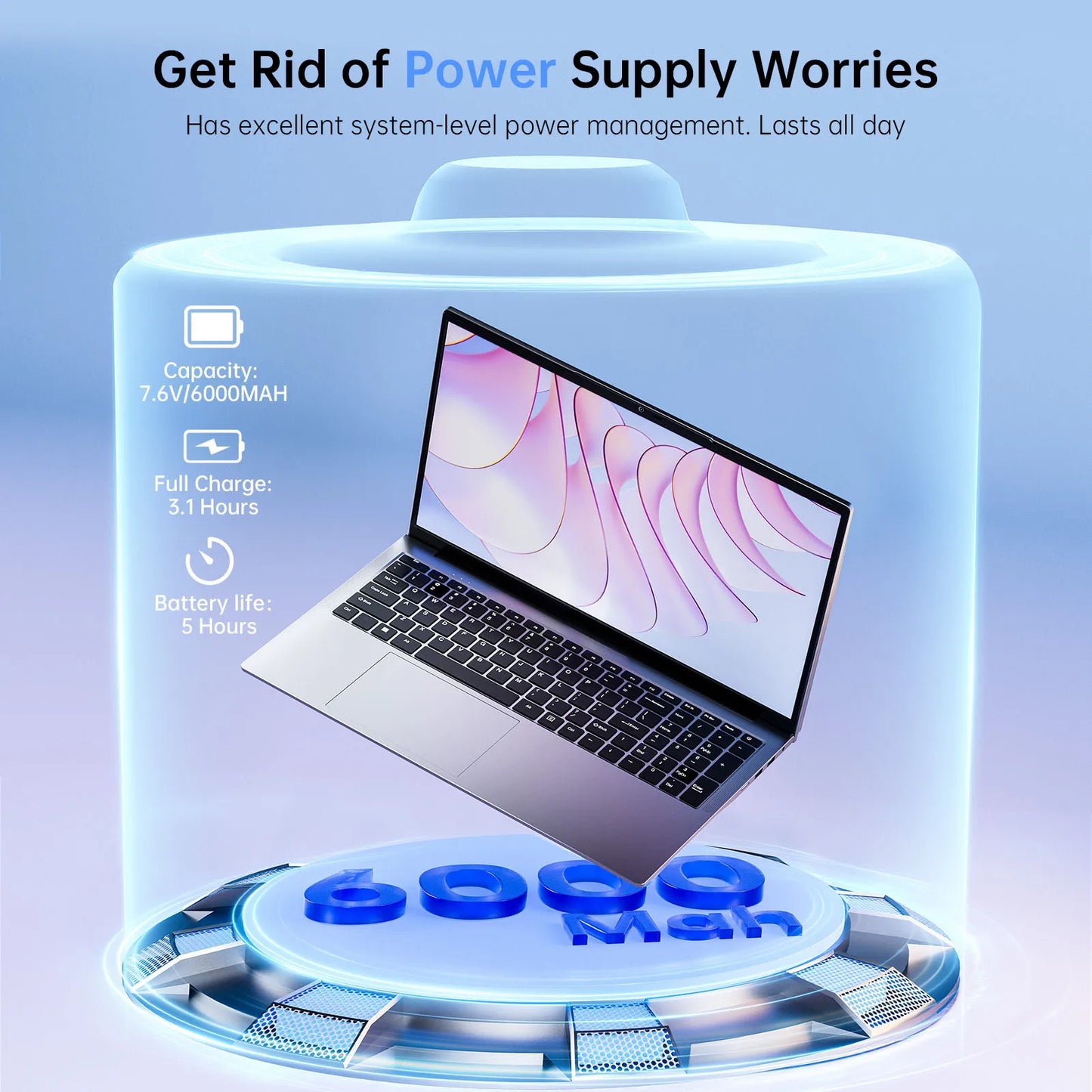 17.3inch Laptop with High Performance Quad Core-12th Alder Lake N97 Laptop Computer Spacious Storage 16GB RAM 512GB ROM