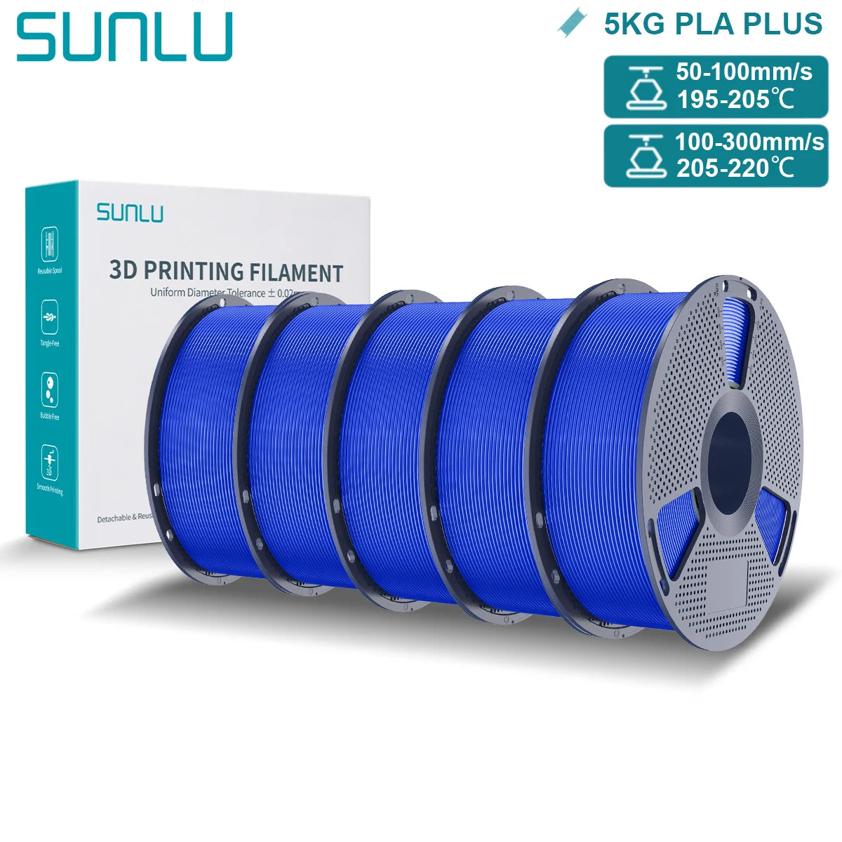 Pla Plus 3D Filament 1.75mm Good Toughness Multicolor Neatly Wound PLA+ Filaments for FDM 3D Printing Materials 5KG