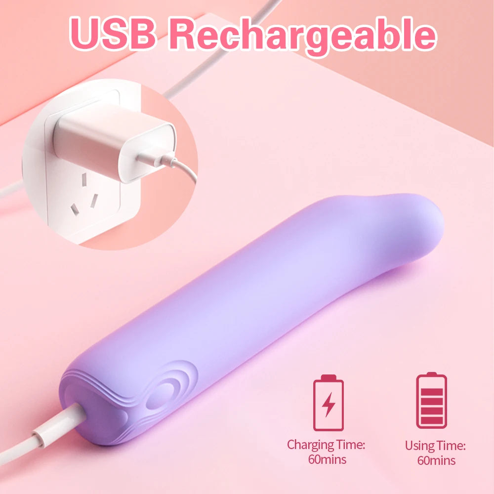 10 Speed Mini Bullet Vibrator for Women, Fast Orgasm Clitoris Stimulator, Rechargeable Female Masturbation Goods, Sex Toy for Adult