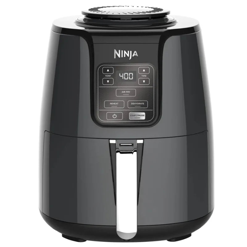 4 Qt Air Fryer, Nonstick Basket with Crisper Plate, 1550 Watts, Black