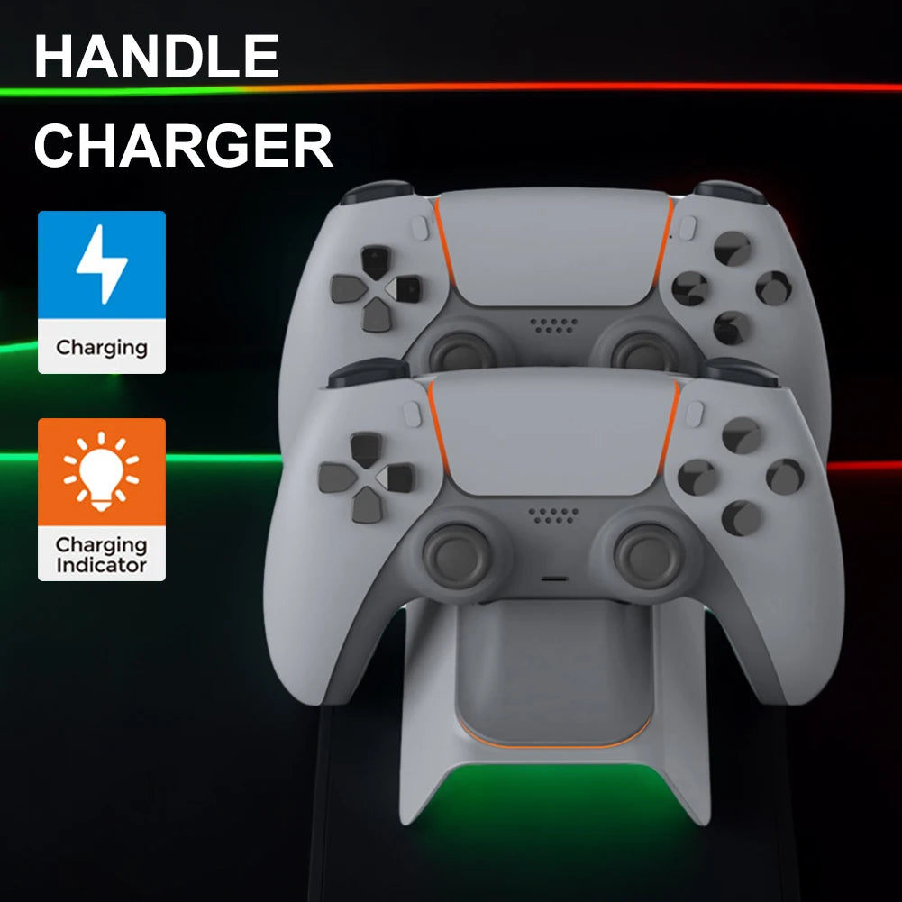 For PS5 Dual Controller Charging Dock with Light Dual Fast Charger Controller Charger Station for PlayStation 5 Gamepad