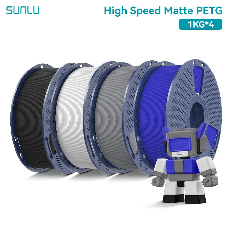 High Speed Matte PETG 3D Printer Filament 4KG 1KG/Roll 175MM Tolerances +/-0.02MM Filament 600mm/s Printing EU / US /RU