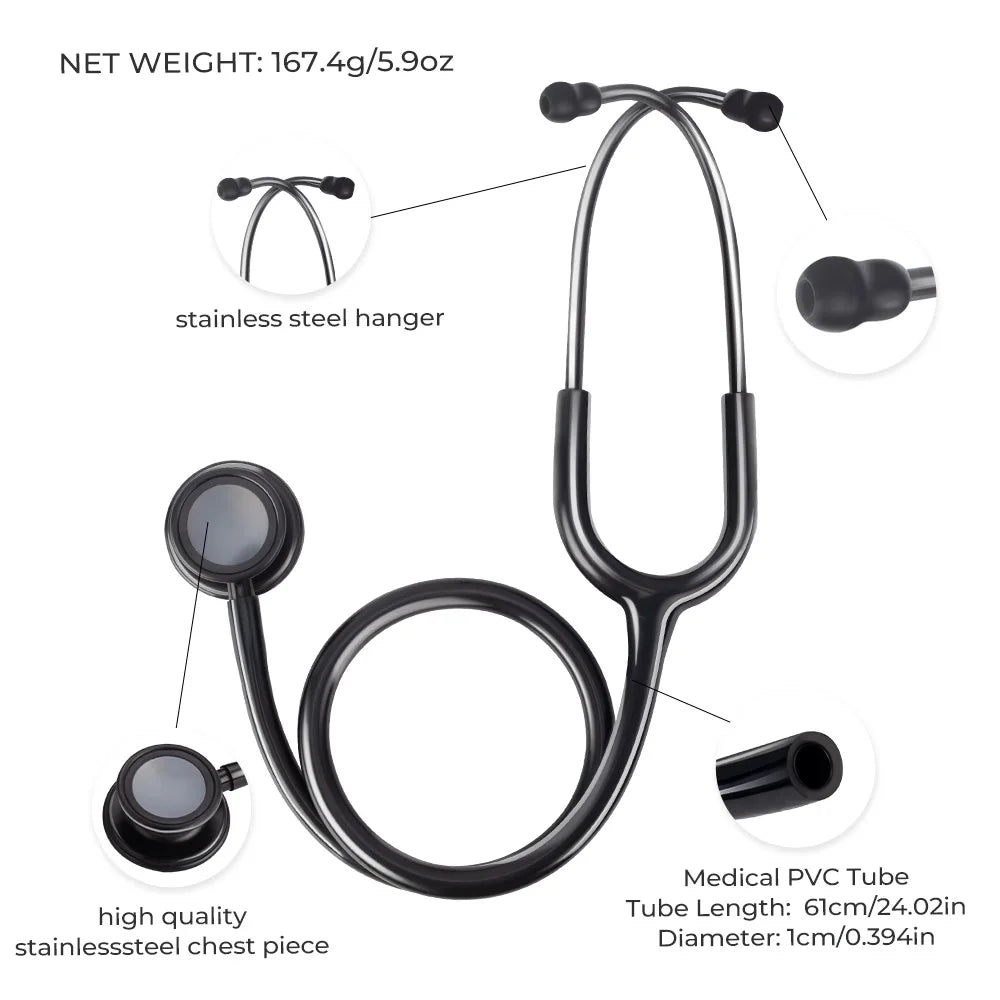 Professional Doctor Medical Stethoscope Heart Lung Cardiology Single Head Stethoscope Nurse Student Vet Medical Equipment Device