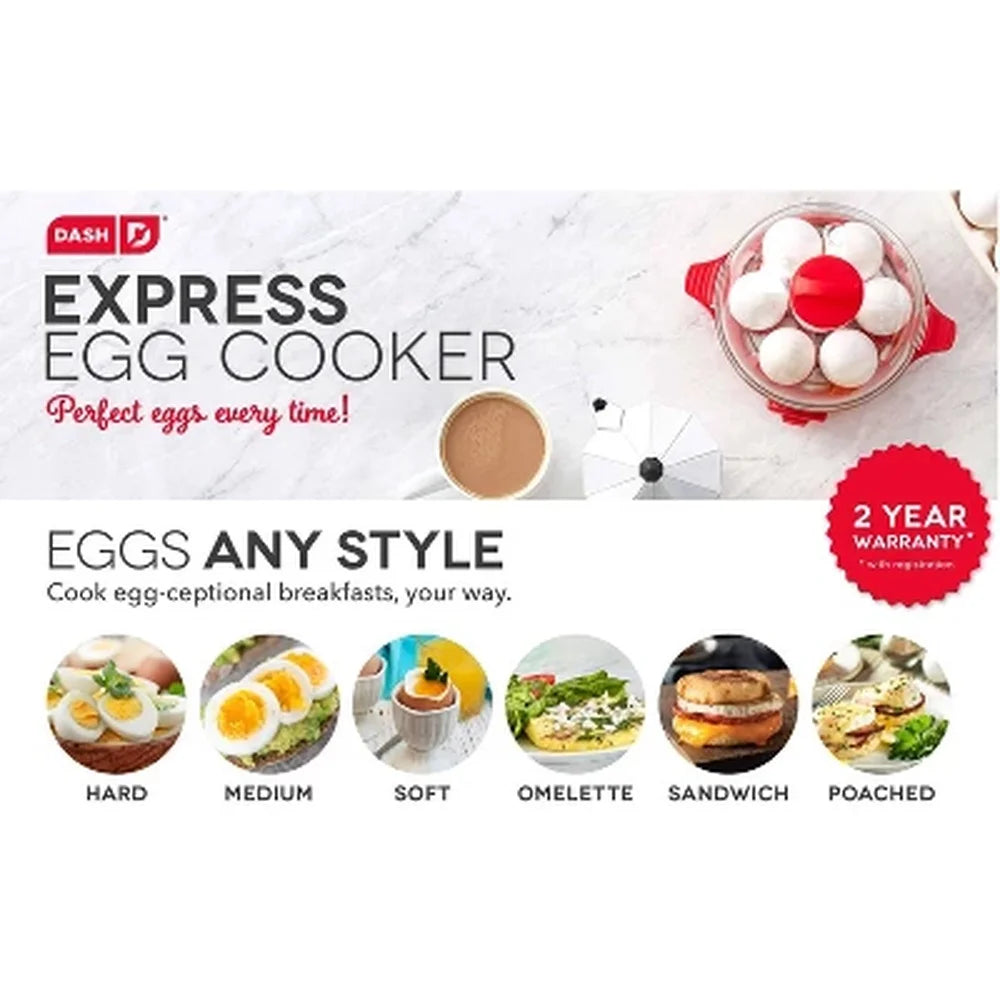 7 Egg Electric Cooker Automatic Shut Off Nonstick Omelette Poaching Tray Dishwasher Safe Compact Kitchen Appliance Boiled Eggs