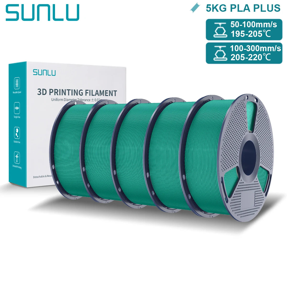 Pla Plus 3D Filament 1.75mm Good Toughness Multicolor Neatly Wound PLA+ Filaments for FDM 3D Printing Materials 5KG