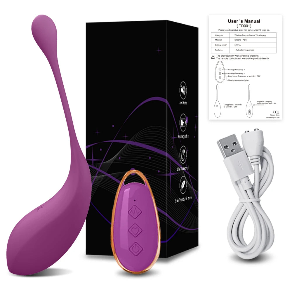 Clit Dildo Vibrator Female Wireless Remote Control, Vibrating Egg G Spot Clitoris Stimulator, USB Charging Sex Toy for Women Shop