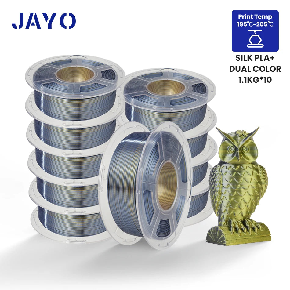 10Rolls SILK PLA+ 3D Filament, 1.75mm SILK PLA, Rainbow Filament for FDM 3D Printer, SILK Dual & Triple 3D Printing Materials