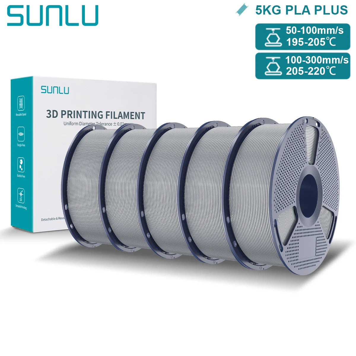 Pla Plus 3D Filament 1.75mm Good Toughness Multicolor Neatly Wound PLA+ Filaments for FDM 3D Printing Materials 5KG
