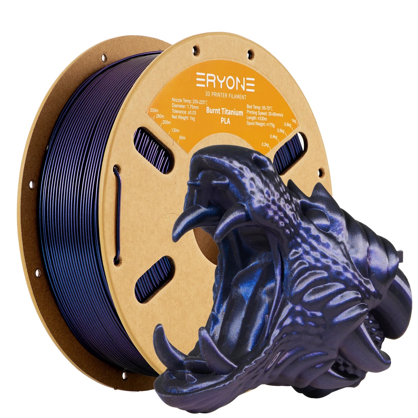 Clearance Burnt Titanium Rainbow PLA Filament 3D Printer 1.75mm +/-0.03mm, 1kg(2.2LBS)/Spool