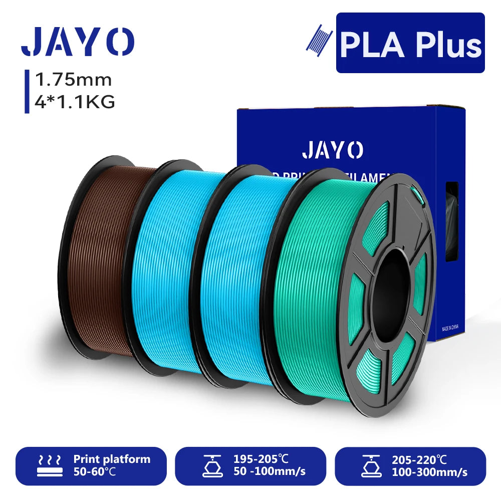 Filament 4 Rolls 1.75MM PLA Plus 3D Printer Filament 1.1KG/roll For FDM Neatly Wound Colorful 3D Printing Material