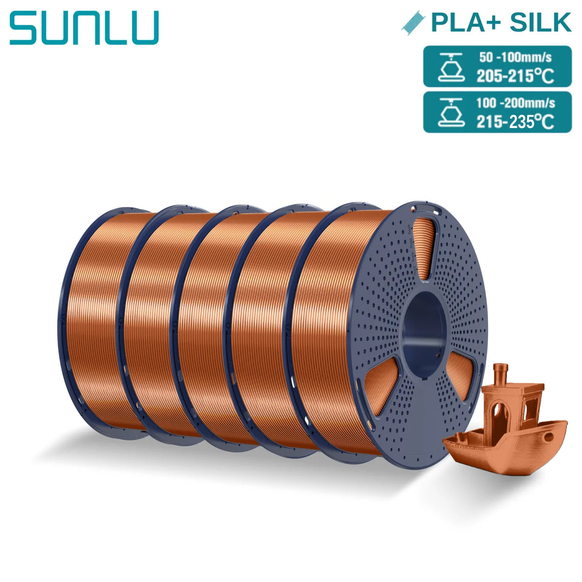 5KG Pla Plus Silk 3D Filament, 1.75mm Shiny Silk Texture High Toughness, 3D Printing Filaments for 3D Printer, Fast Shipping